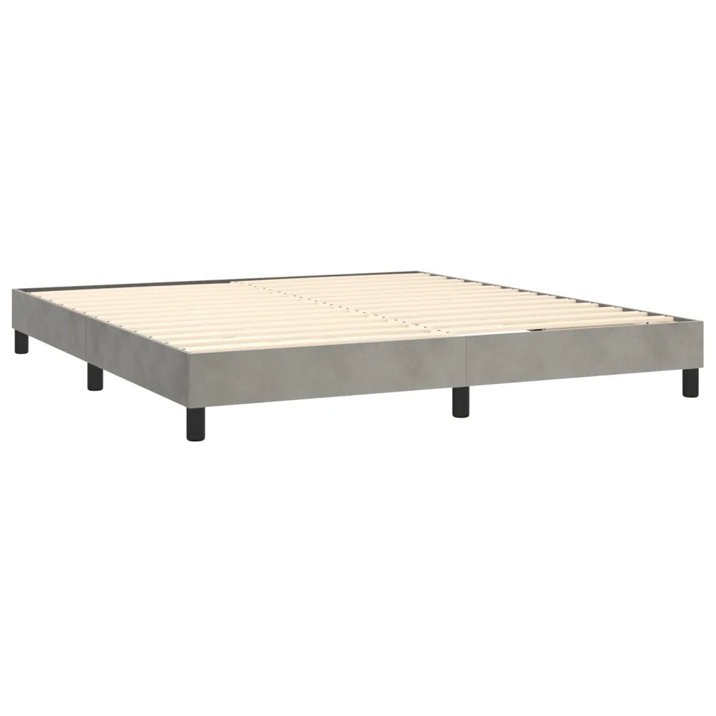Giroletto a Molle con Materasso Grigio Chiaro 160x200cm Velluto 3131147