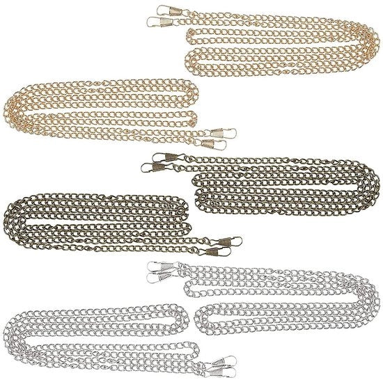 Zakketting in acciaio 6 pezzi 120cm - Cinturino da borsa - Cinturino da spalla - Accessorio duraturo - Robusto - Leggero