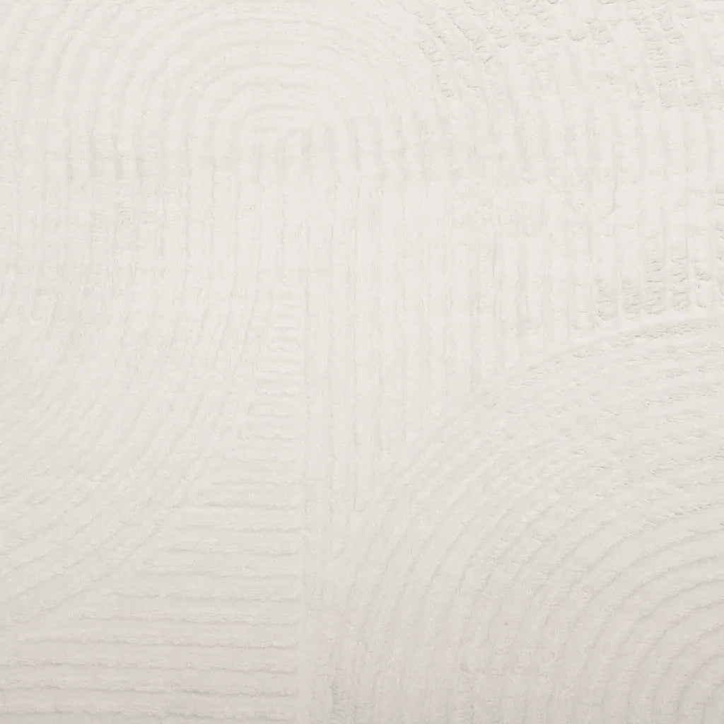 Tappeto IZA a Pelo Corto con Aspetto Scandinavo Crema Ø 160 cm 375448