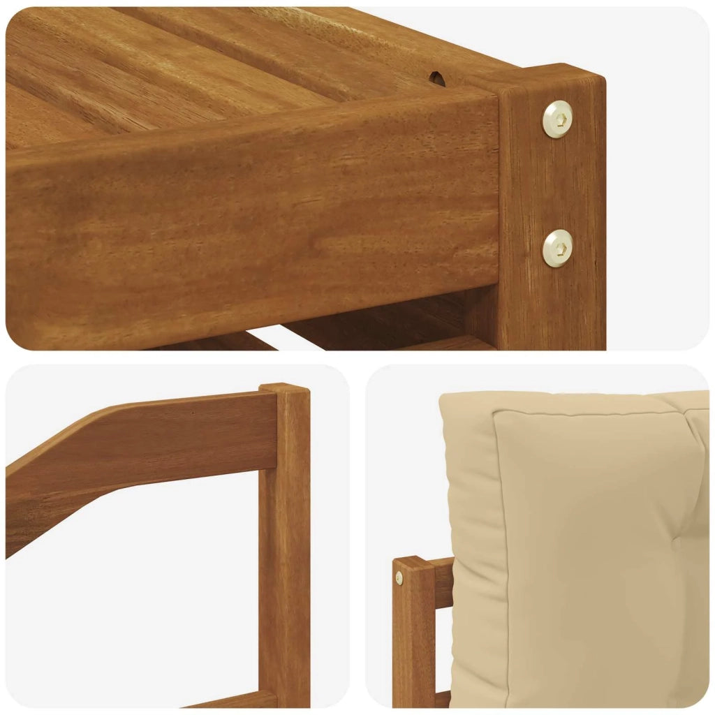 Set di divani da esterno con cuscino 6 pcs Naturale e Beige 3373038