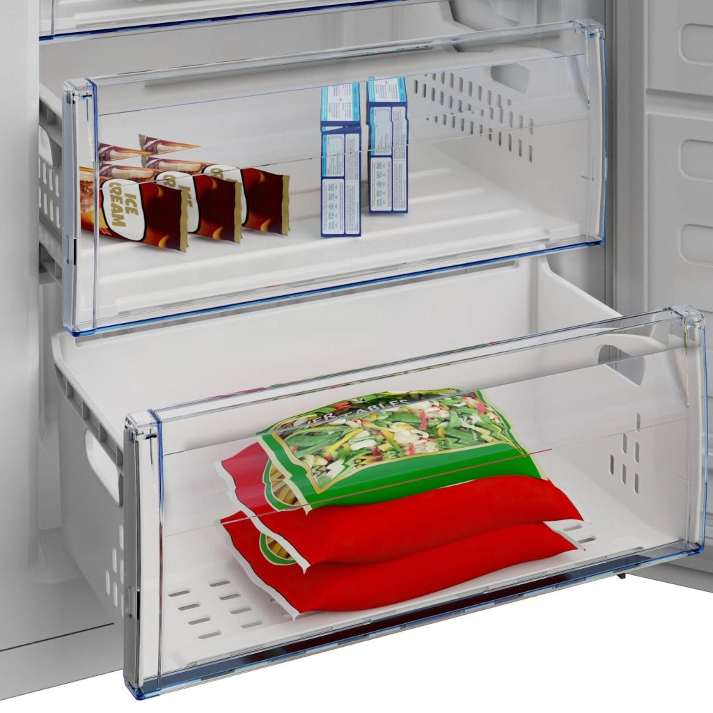 Beko RFSA240M41WN B100 Congelatore Verticale 215 L 151 cm Classe E 36 dB 5 Cassetti Statico Porta Reversibile colore Bianco