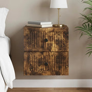 Mobiletto da notte a muro Rovere Fumo 33 x 34,5 x 40 cm 897965