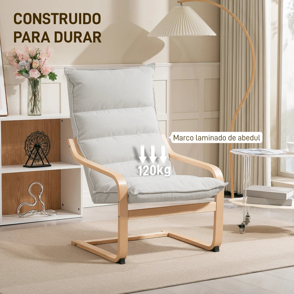 Poltrona Moderna con Schienale Alto Imbottito ¨C zephmum ¨C Terciopelo Crema 67x83x105 cm