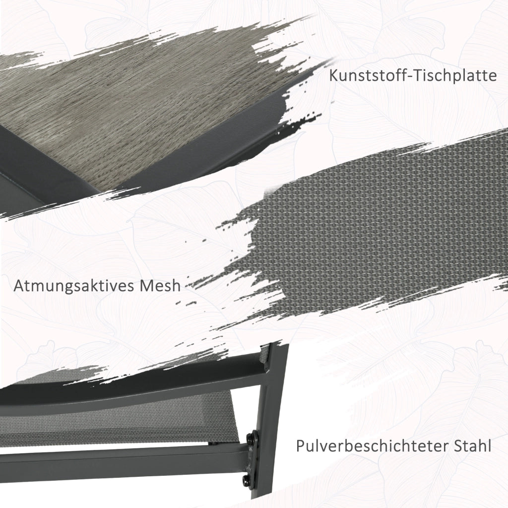 Set tavolo da pranzo con 4 sedie per giardino esterno ¨C Xylo ¨C grigio, 150x87x72 cm