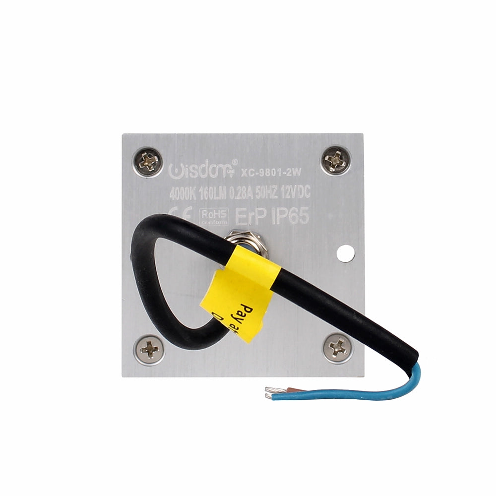 SEGNAPASSO LED 12V 2W IP65 CALPESTABILE QUADRATO MONO EMISSIONE LUCE NATURALE 4000K° - IDEALE PER ILLUMINAZIONE ESTERNI
