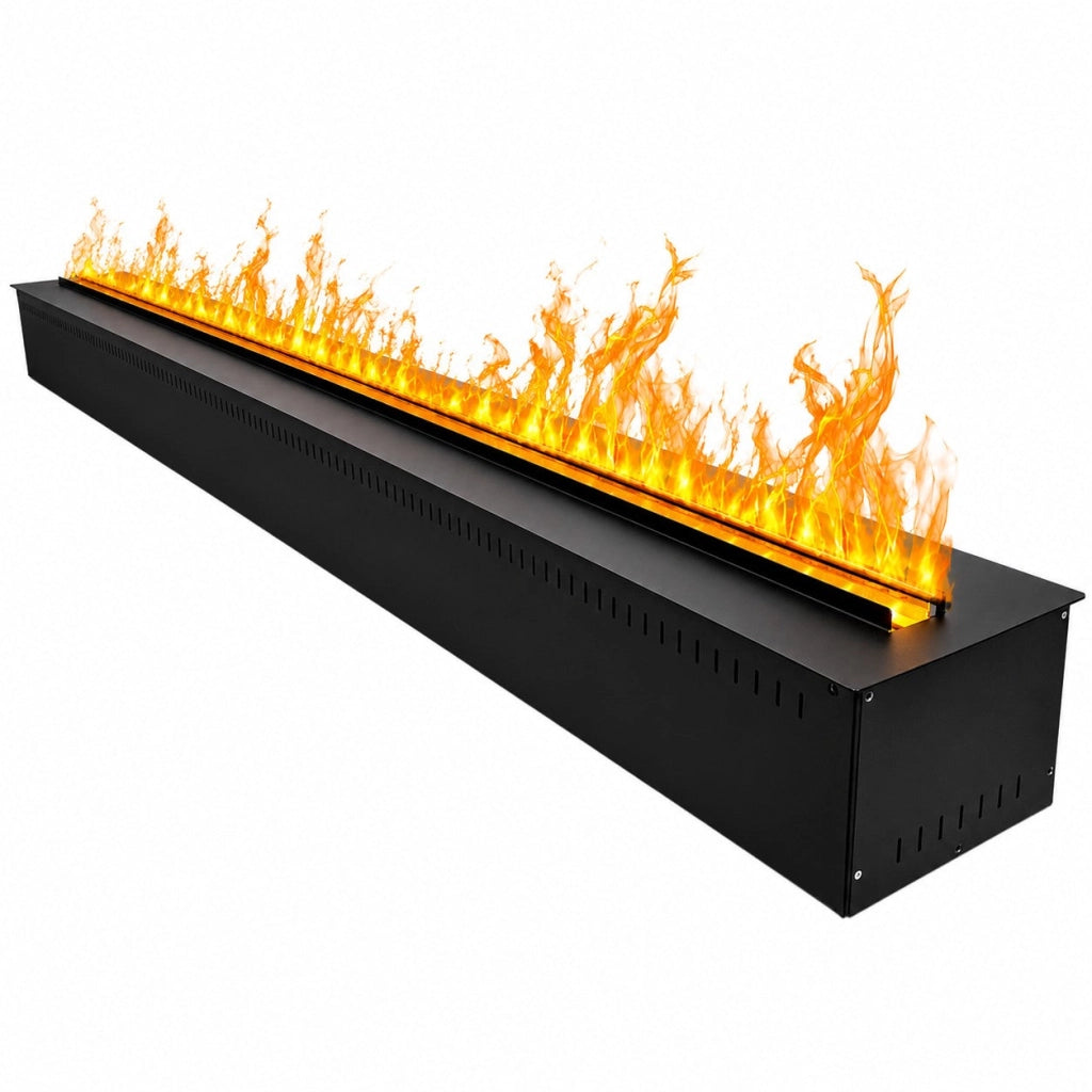 Bruciatore per Camino Elettrico a Vapore Acqueo da Incasso con Fiamme 3D 125x22,7x17,8 cm Capacità 7,5 lt 612W APP