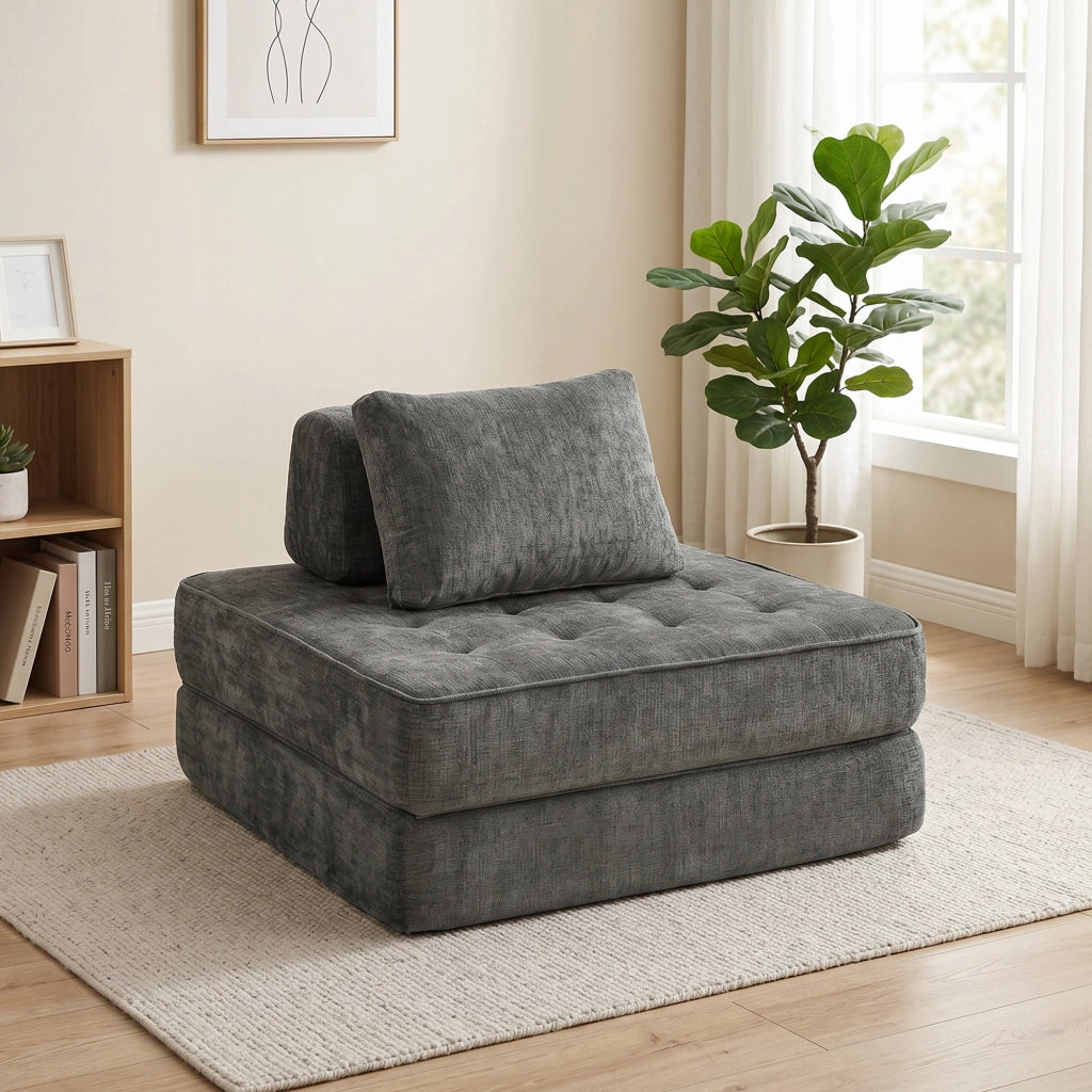 Divano letto 2 posti ¨C Xylo ¨C grigio con cuscino