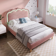 letto imbottito velluto rosa 90 x 200 cm