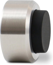 Blocco Porta Protezione a Parete in Acciaio Inox con Dampened in Gomma - Ø3,2cm Altezza:2cm - Montaggio Facile