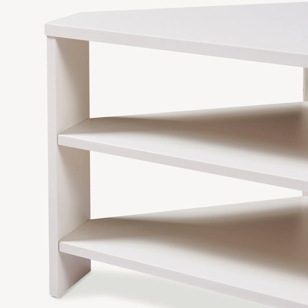 Mobile Porta TV Berg con 2 Ripiani Espositore Angolare 110 x 36 x 42 cm - Beige [en.casa]