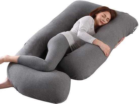 Cuscino per la gravidanza a forma di U - Cuscino per il corpo intero - Supporto - Copertura lavabile - Sonno confortevole - Riduzione del dolore - Cuscino per il sonno