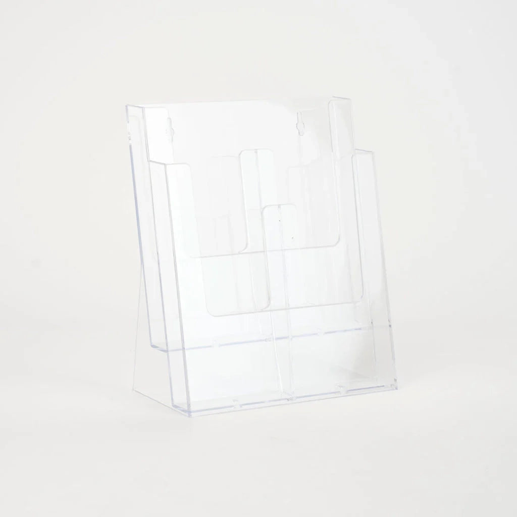 Porta depliant in plexi 4 tasche 1/3 A4