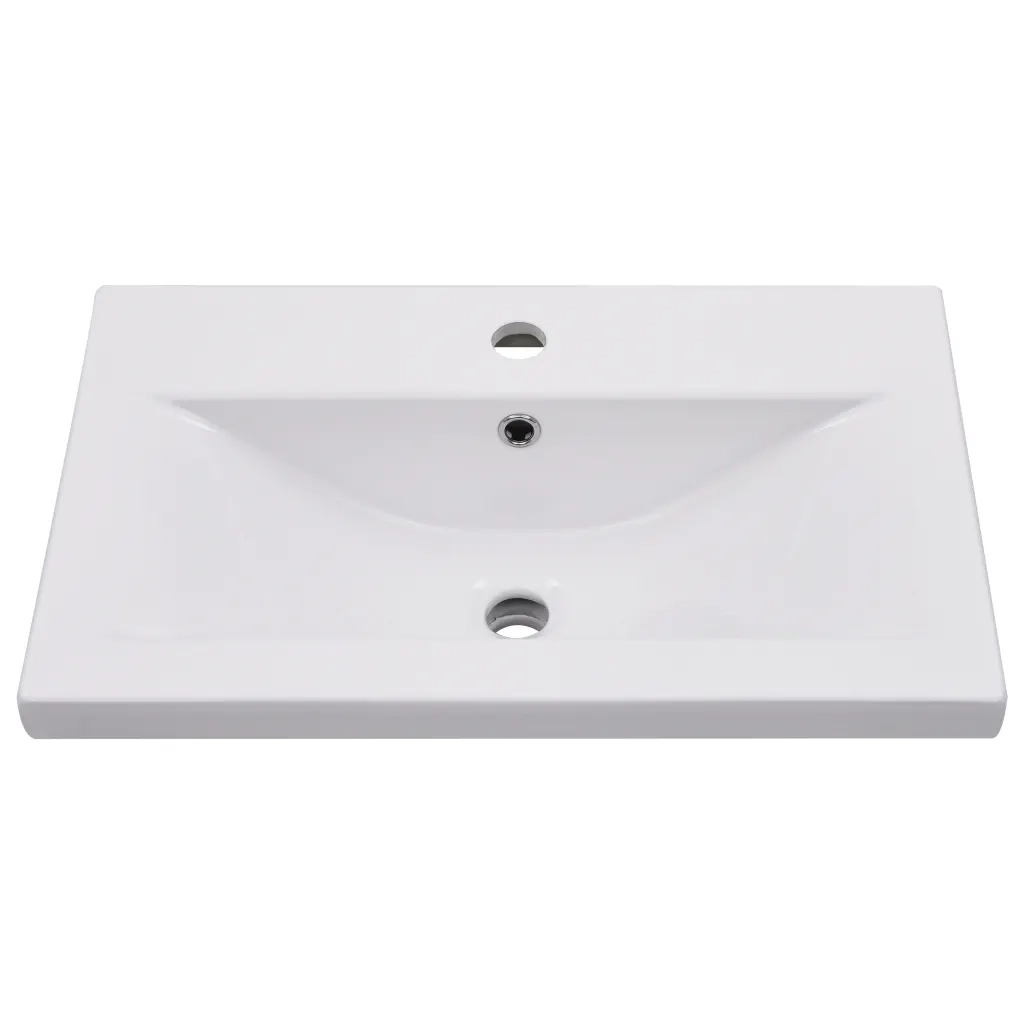 Set Mobili da Bagno 2 pz in Ceramica e Legno Multistrato