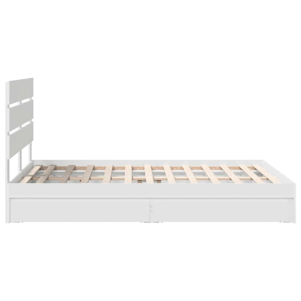 Letto con Contenitore Bianco 140 x 200 cm Legno multistrato 3411893