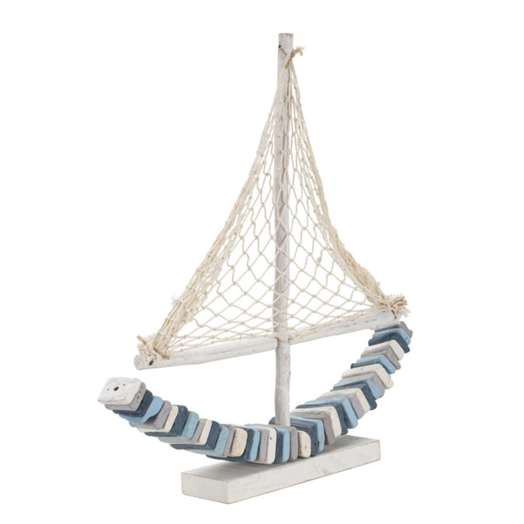 Scultura Barca 2, Multicolore, Legno, 45x7x45 cm