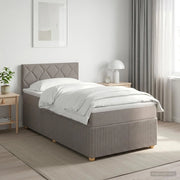 Letto box spring con materasso Tortora 100 x 200 cm Tessuto 3451409