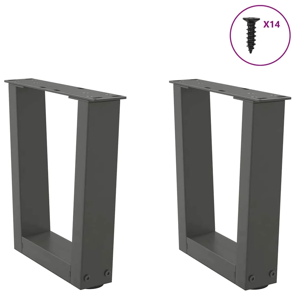 Set di 2 gambe per tavolino a V con piedini regolabili 30 x 30 cm acciaio antracite 02_0056890