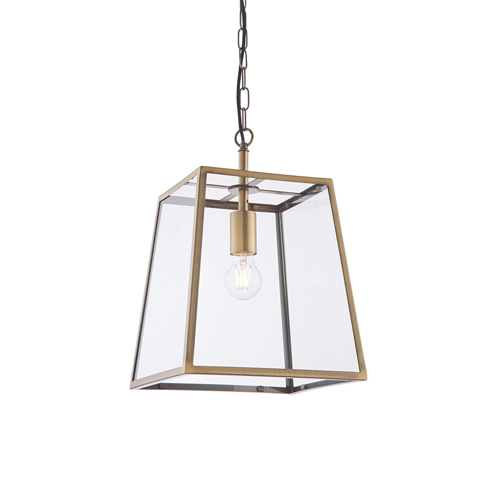 Lampada a sospensione Hurst lanterna ottone Endon E27