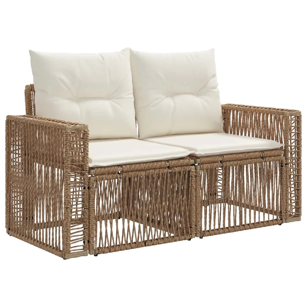 Set Divano da Giardino 4 pz Beige e Bianco Crema polyrattan 3435048