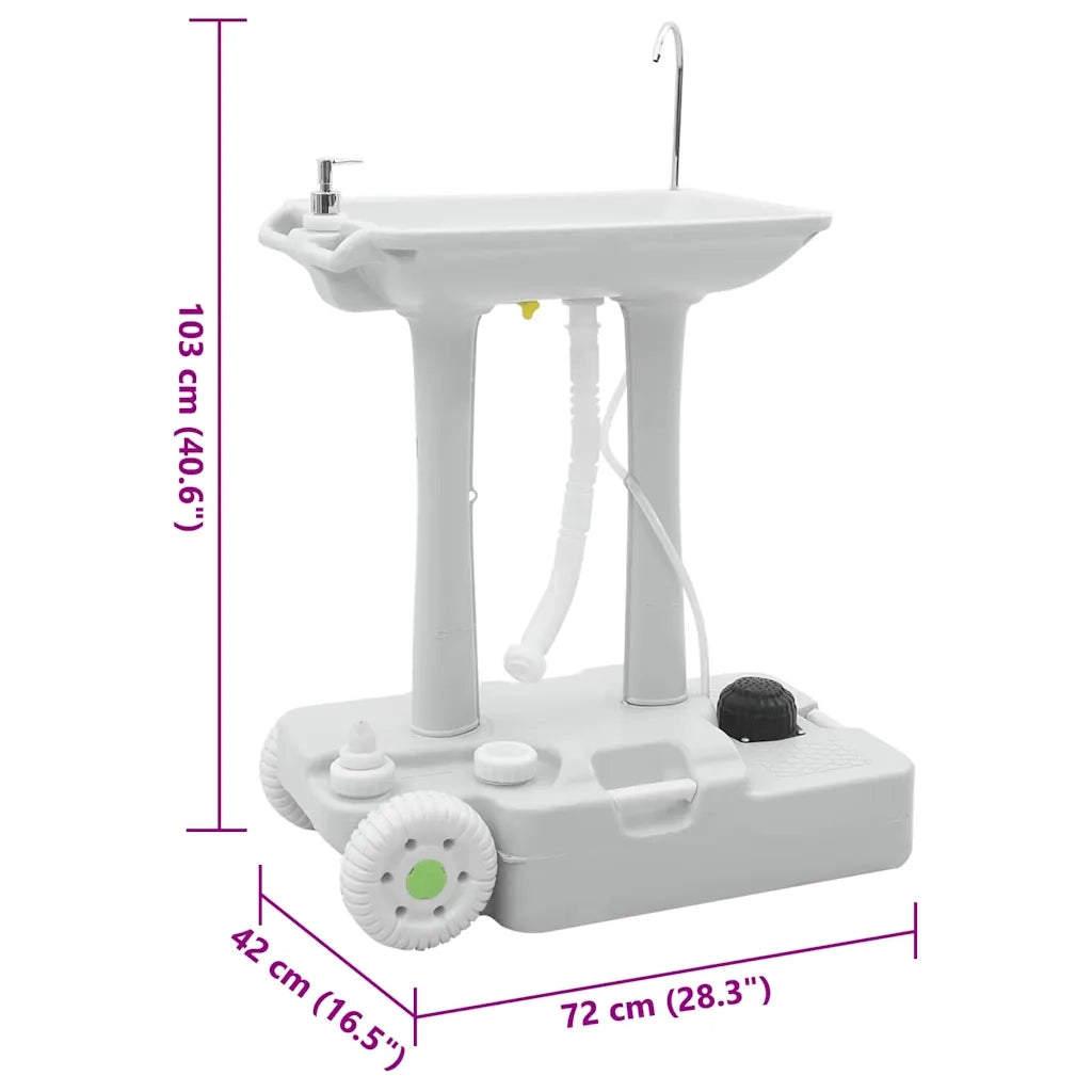 Stand per Lavaggio Mani da Campeggio con Ruote Grigio 42001432