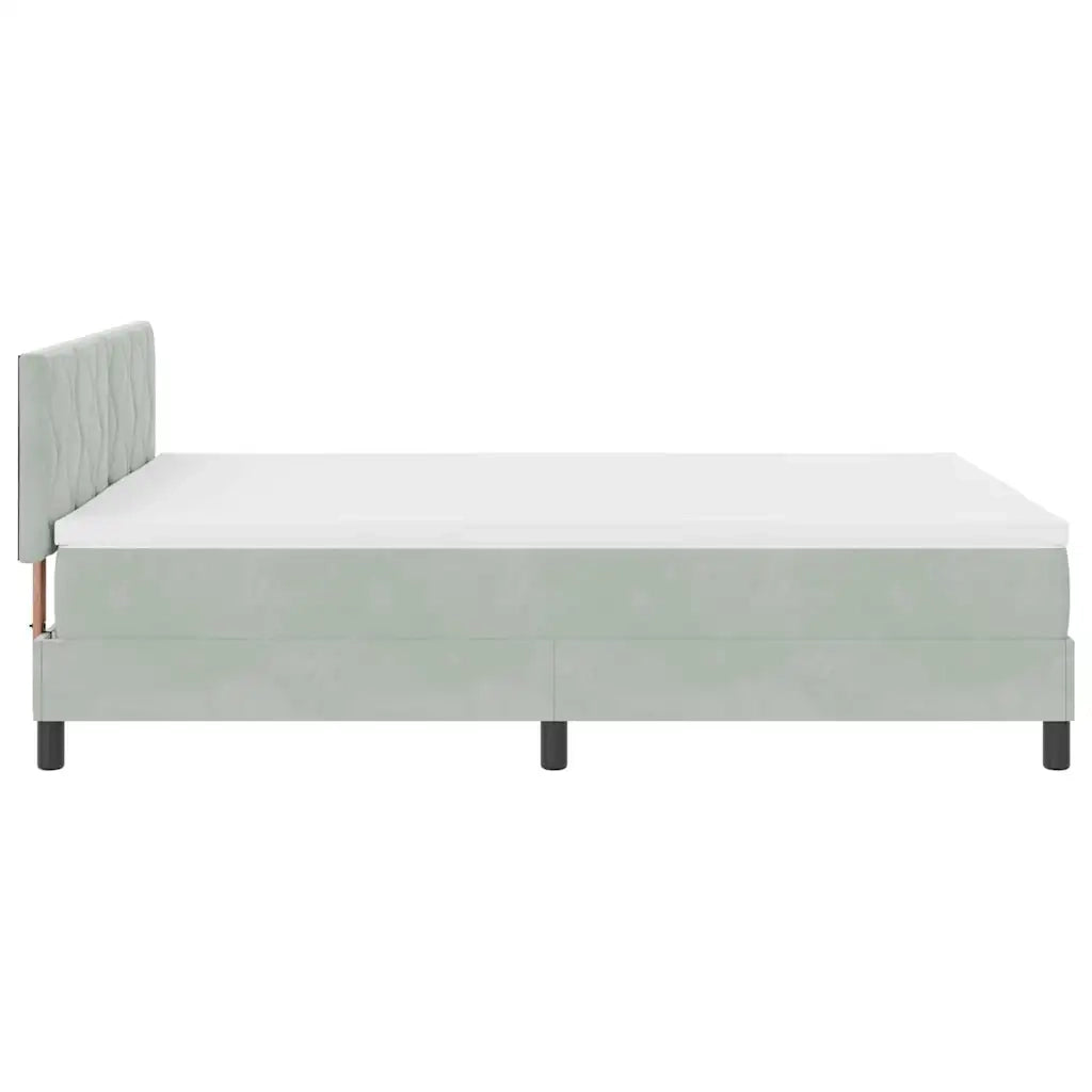Letto a Sorgente LED con led Grigio chiaro 140 x 200 cm Velluto 3342722