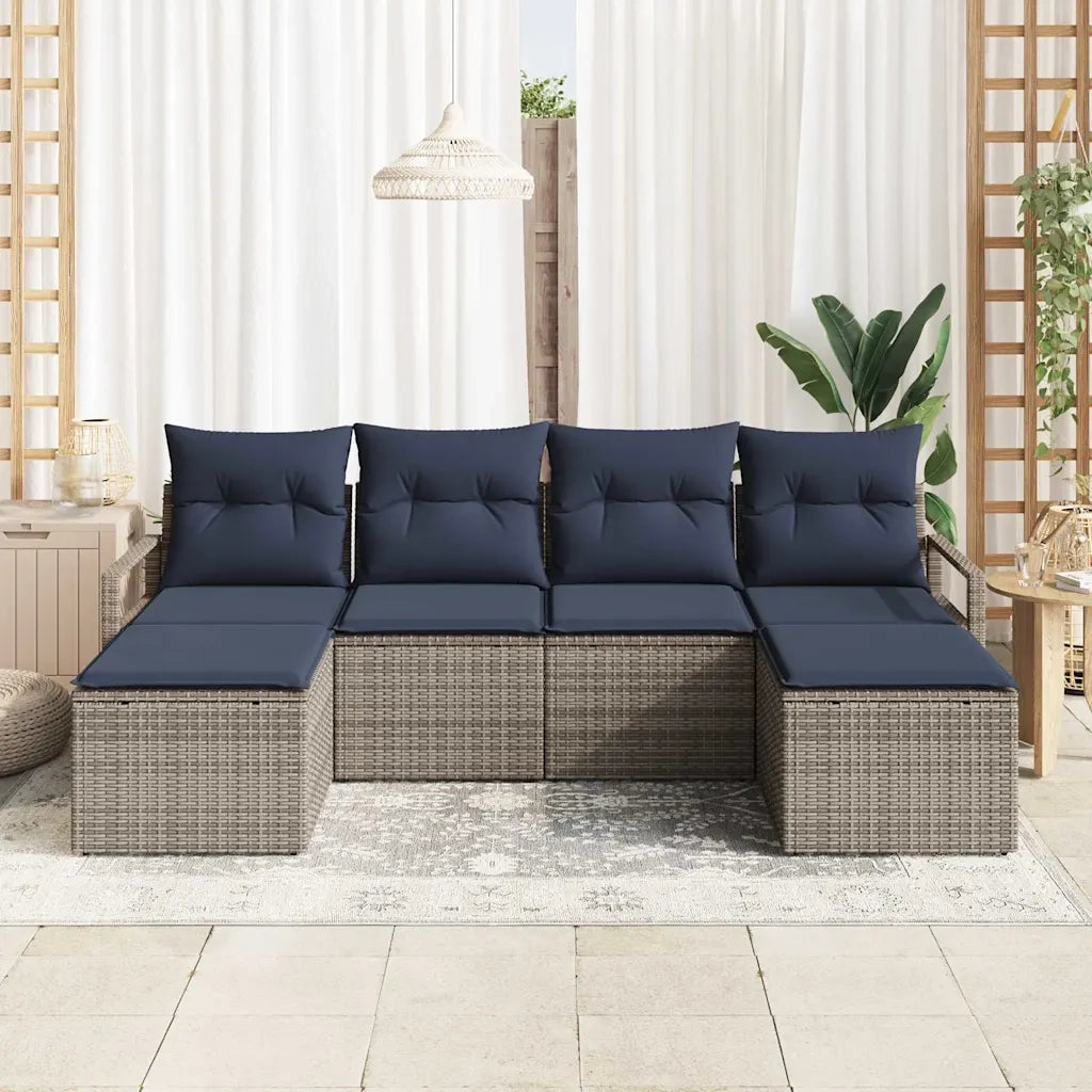Set di divani 6 pcs Grigio polyrattan 3346495