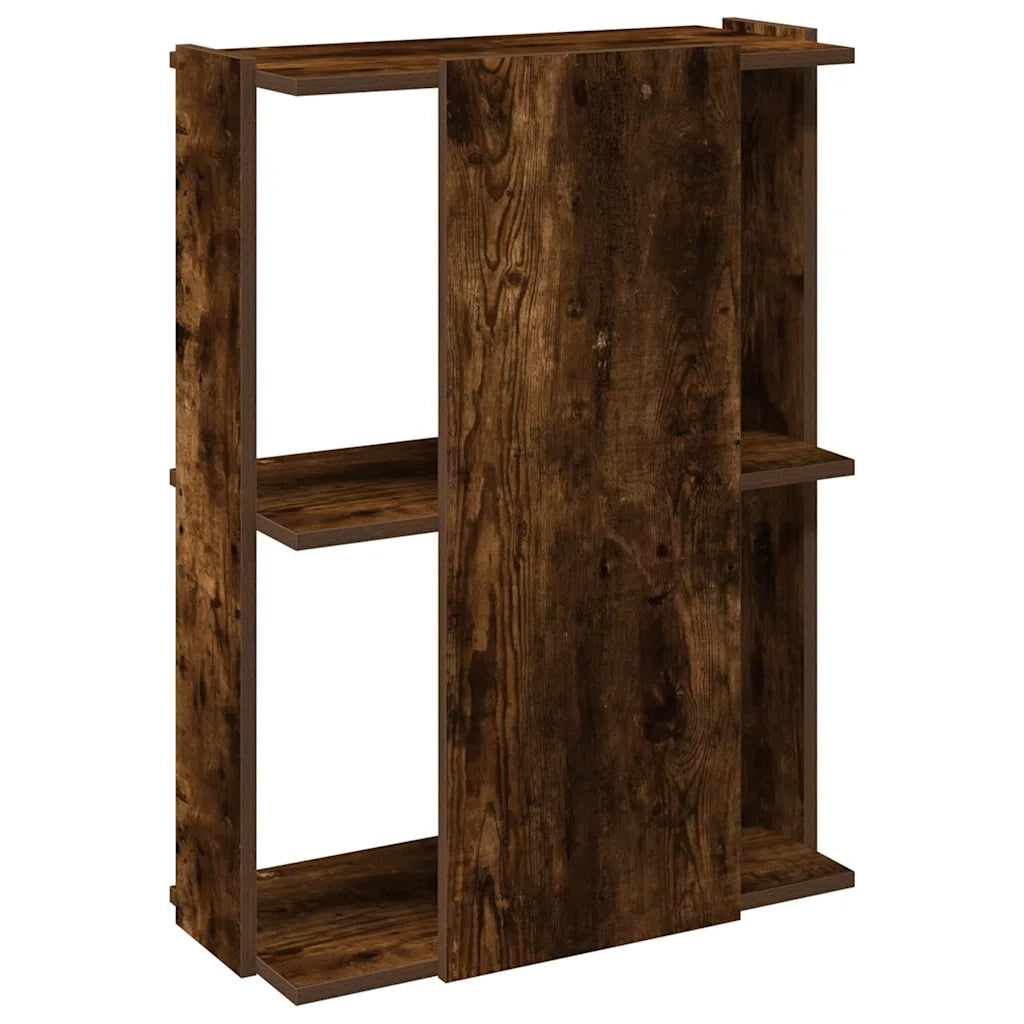 Libreria a 3 Ripiani-Scaffale per Libri-Mobile di Stoccaggio Rovere Fumo 60x30x80 cm Legno Multistrato