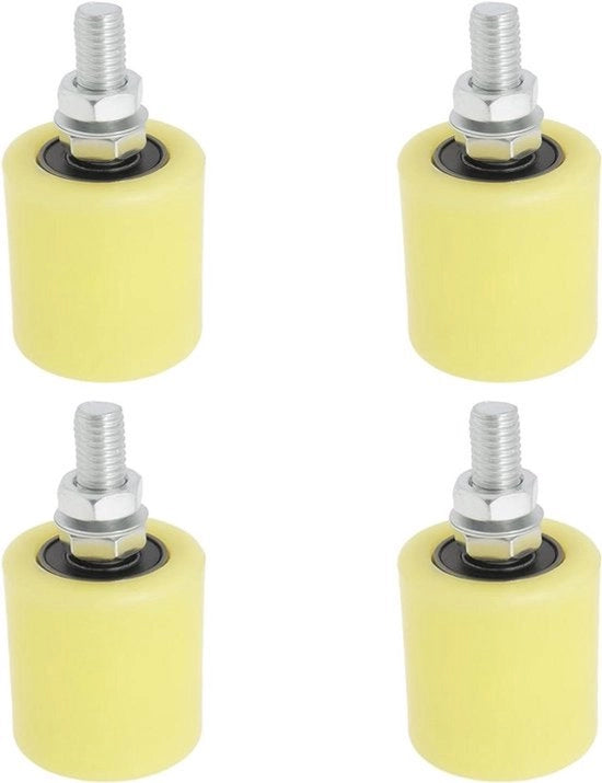 Elementi di Rullo in Nylon per Porte Elettriche - Porte in Acciaio - Rullo 6201 - 4 Pezzi - 5 cm - Rullo - Ruote - Ruota di Guida - Adatto per Porte - Nero.