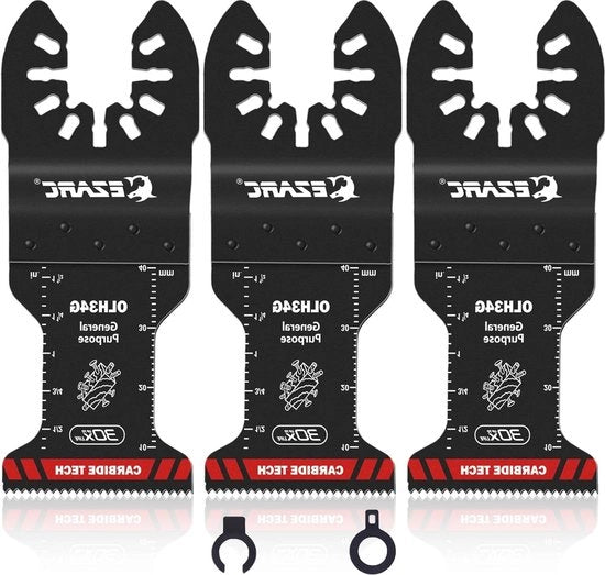 Oscillanti lame per multitool - universale rapida chiusura per metallo, chiodi, legno, piastrelle di gesso e PVC - 3 pezzi lame oscillanti