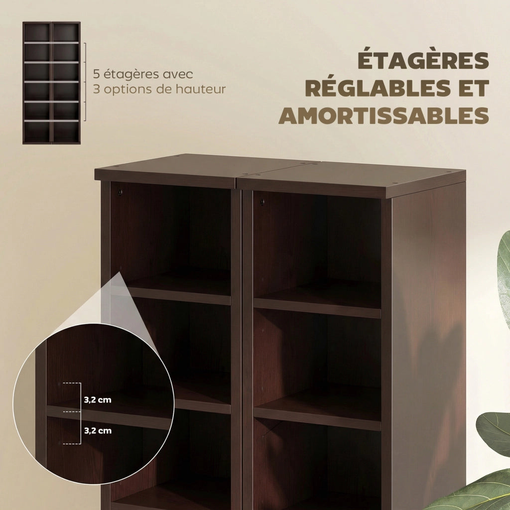 Armadio a colonne per CD e DVD ¨C Minimal ¨C marrone 21x22,5x88,5 cm