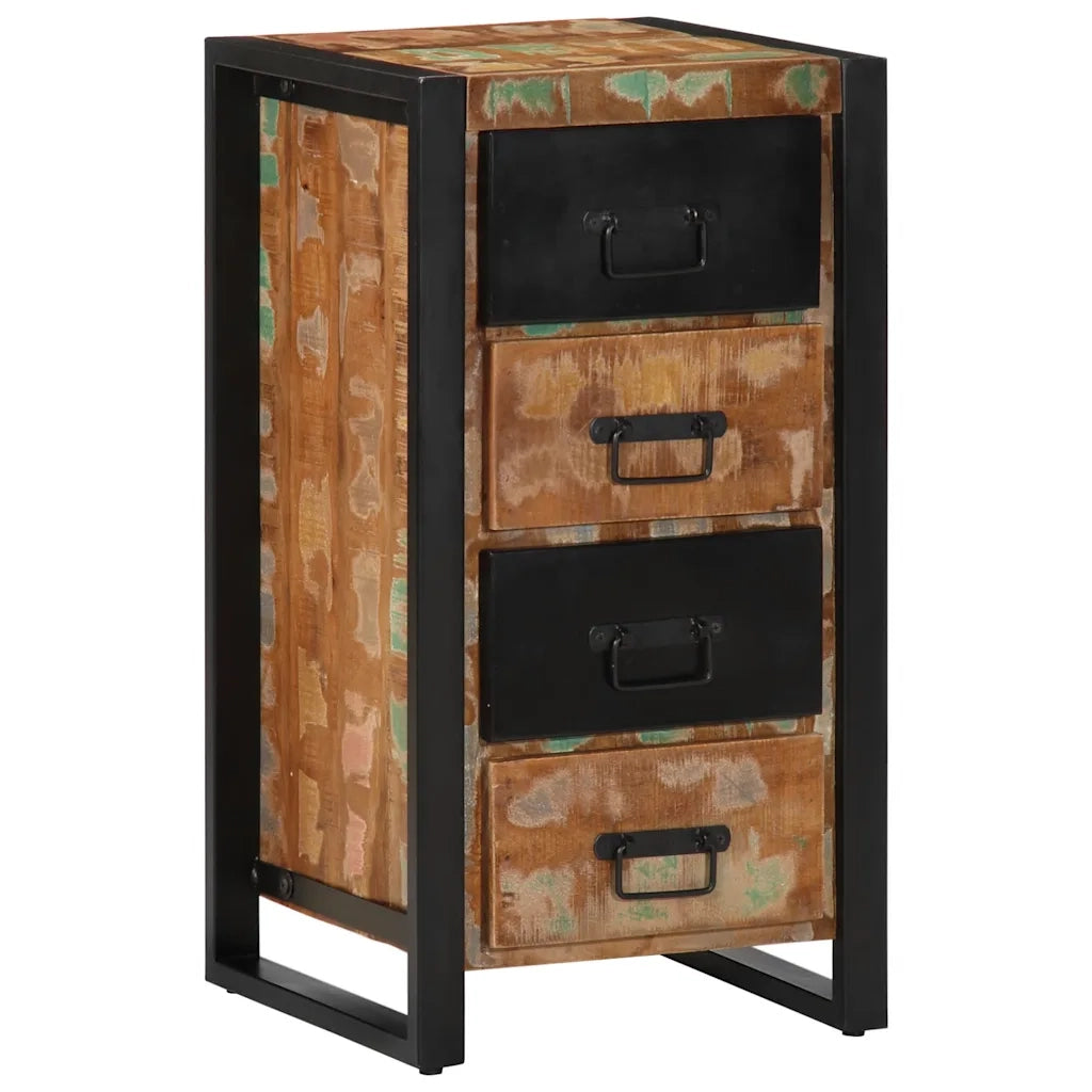 Cassettiera Multicolore 40x40x75 cm Legno Massello di Recupero 4013582