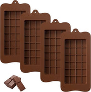 Forme di cioccolato in silicone - Forme di cioccolato - Forme di cioccolato - Diverse forme di cioccolato in silicone - Forme di cioccolato - Set di forme di cioccolato in silicone - Antiscivellante - Cottura rettangolare con 24 fori - Cubo (4 pezzi)