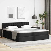 Letto con contenitore e materasso Nero 180 x 200 cm