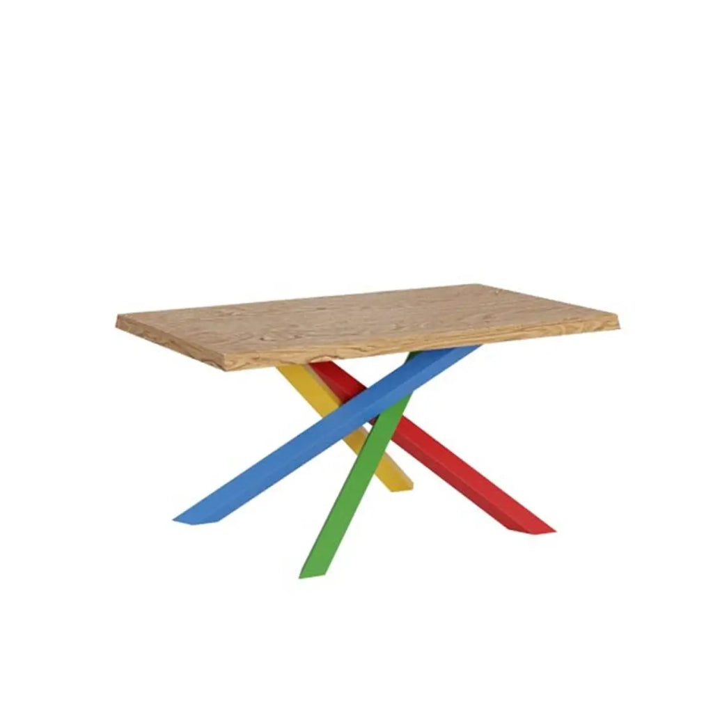 Tavolo allungabile 140/190x90 cm Versalux rovere scortecciato gambe multicolore 4/B