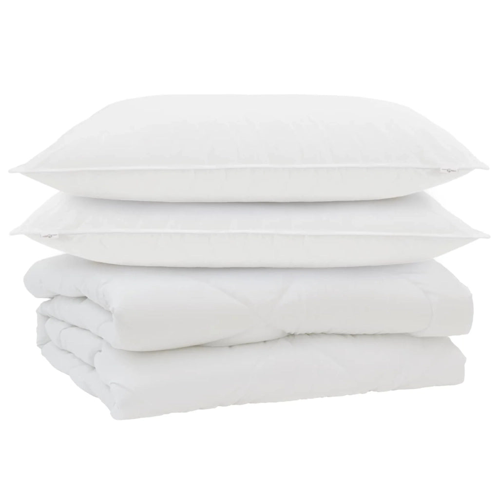 Piumone con cuscino 3 pcs Bianco Microfibra 3377409