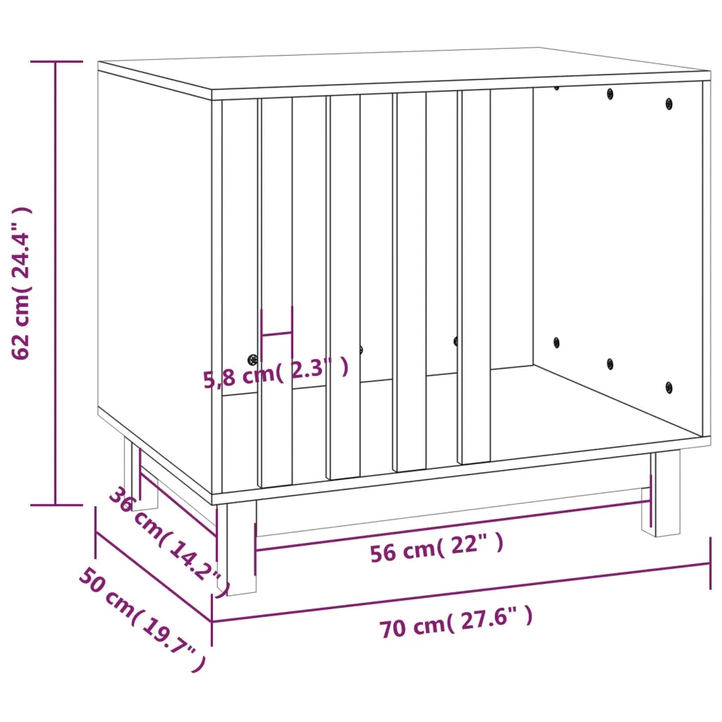 Casetta per Cani bianco 70x50x62 cm in Legno Massello di Pino 822482