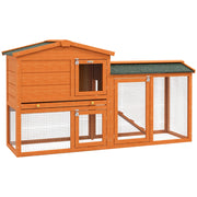 Gabbia per Conigli da Esterno ¨C Xylo ¨C Legno Naturale con Tetto 150x45x85 cm