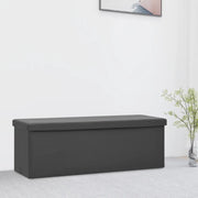 Panca Portaoggetti-Sgabello-Panca con Contenitore Pieghevole Grigia in PVC