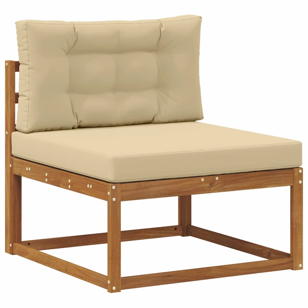 Set di divani da esterno con cuscino 7 pcs Naturale e Beige 3367711