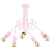 Plafoniera bimbi rosa in metallo Tango 5 luci E27 Alfa