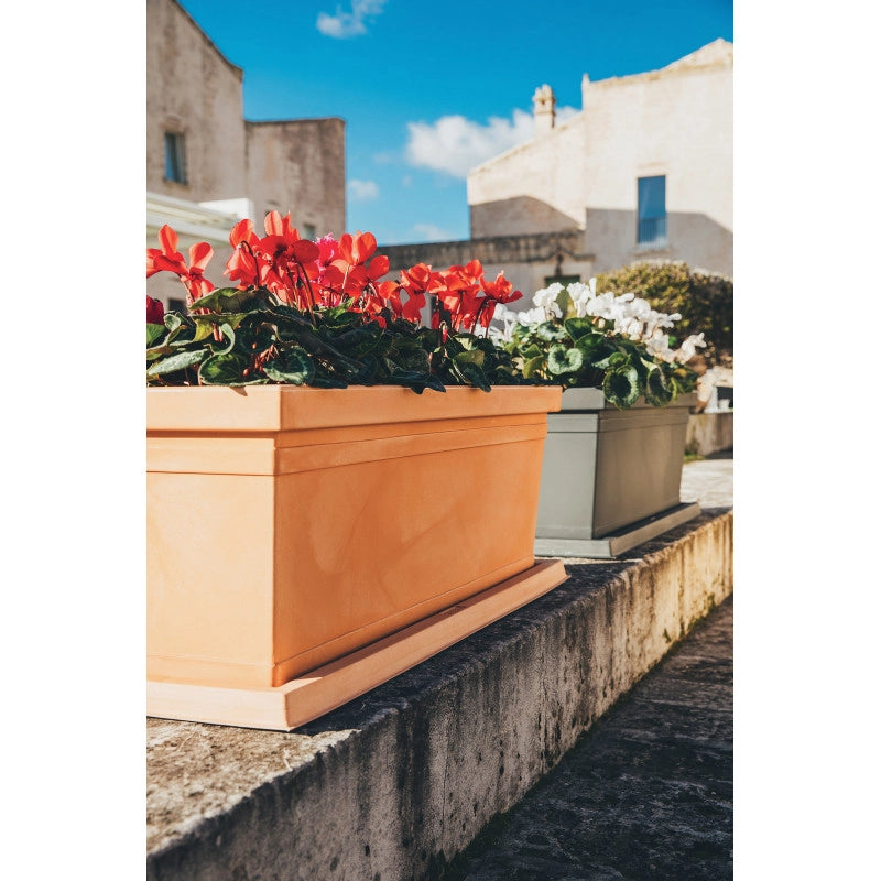 Vaso Fioriera decorativo classico tradizionale 100x47 H38 in polimero resistente impruneta per piante per giardini e terrazze - Made in Italy