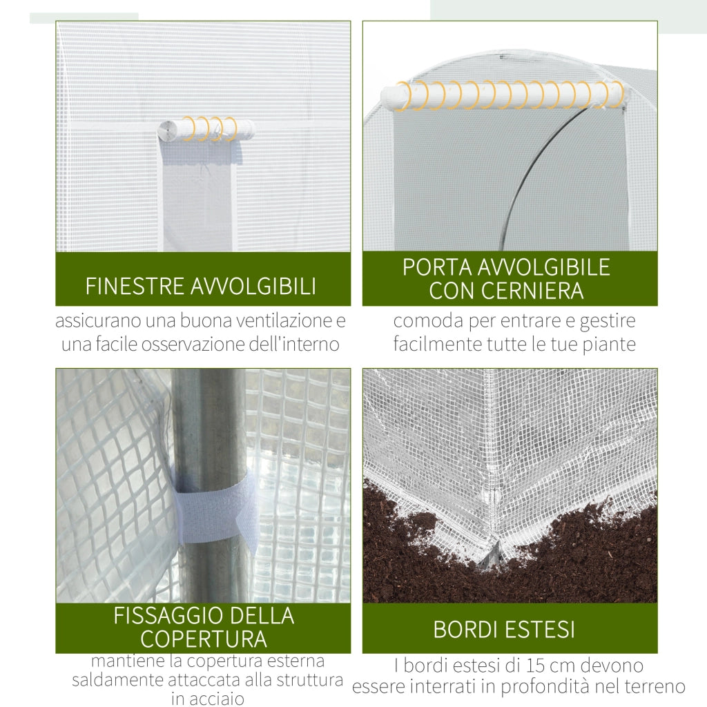 Serra da Giardino a Tunnel ¨C Zephmum ¨C Bianco 4.5x2x2m
