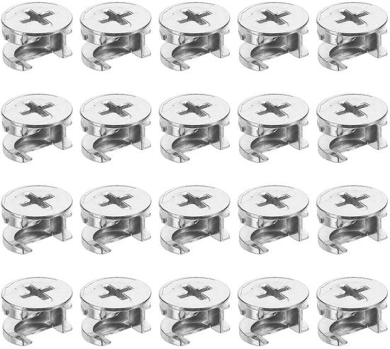 Fermo Cam Lock per mobili, 30 pezzi, 15 x 9,5 mm, viti a vite, connessione per mobili. affidabile e duraturo.