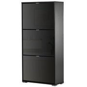 Scarpiera 3 ante 3 compartimenti ¨C zephmum ¨C legno laccato nero 60x26x124 cm