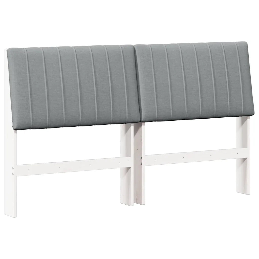 Testiera imbottita-Testiera con Cuscini-Testata Grigio chiaro 150 cm Pino massello 693509