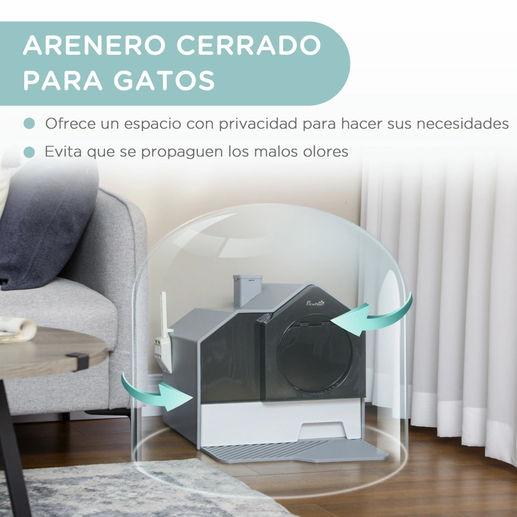 Casetta per Gatti con Cassetto ¨C Minimal ¨C Grigio 47x45x42 cm