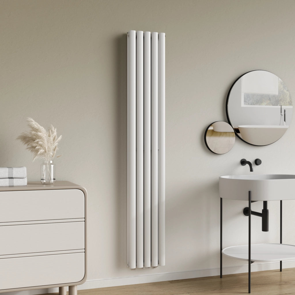 Termosifone Nore ad Acqua Calda Pannello Doppio con Elementi Tubolari 180 x 30 cm Bianco [neu.haus]