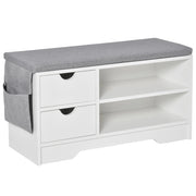 Cassettiera per scarpe con sedile ¨C zephmum ¨C bianco e grigio 80,5x30,5x43,5 cm