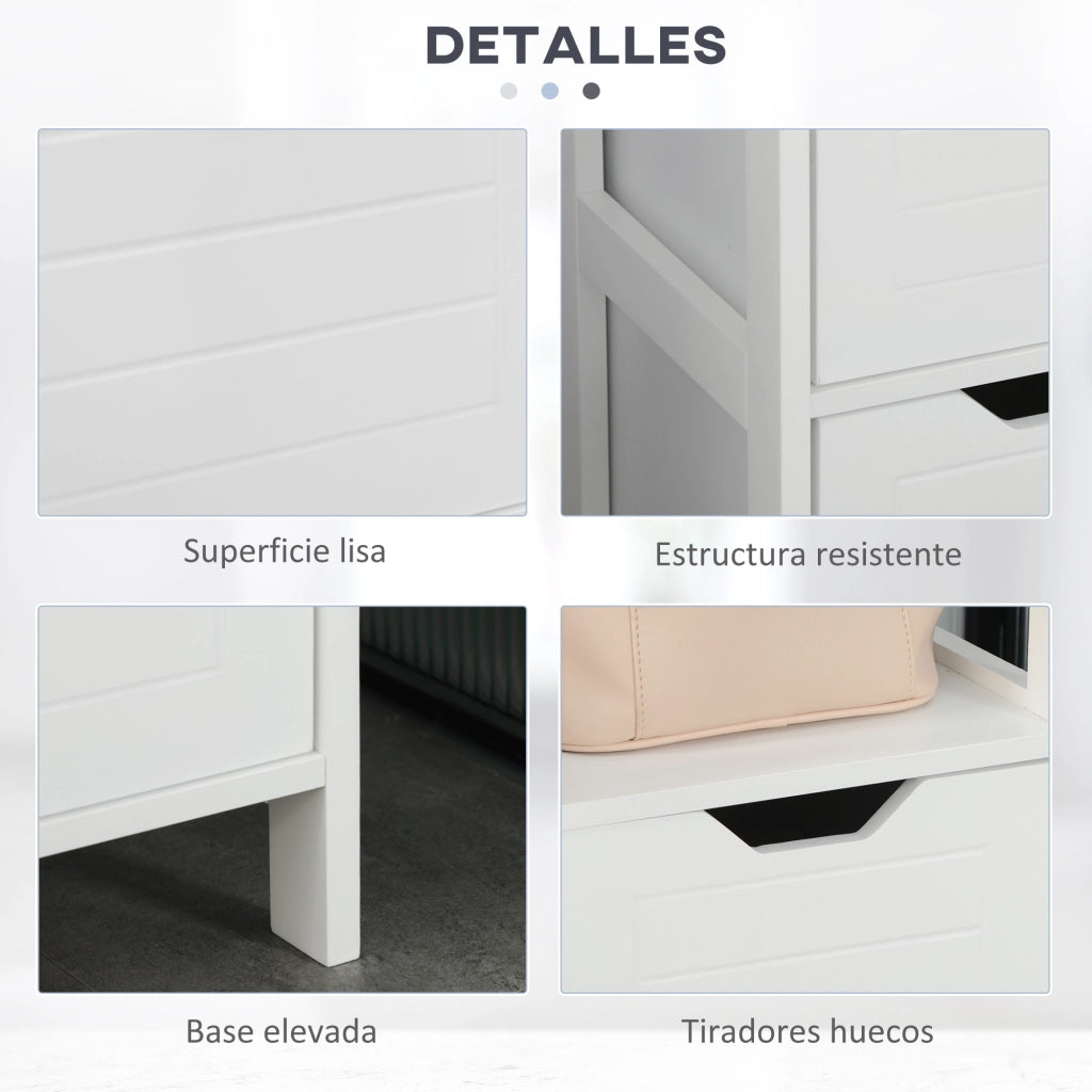 Cassettiera con ripiani aperti e cassetti ¨C Minimal ¨C 30x30x144 cm Bianco
