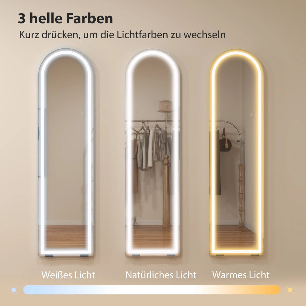 Specchio LED a tutto corpo ad arco ¨C Minimal ¨C 150x40cm bianco